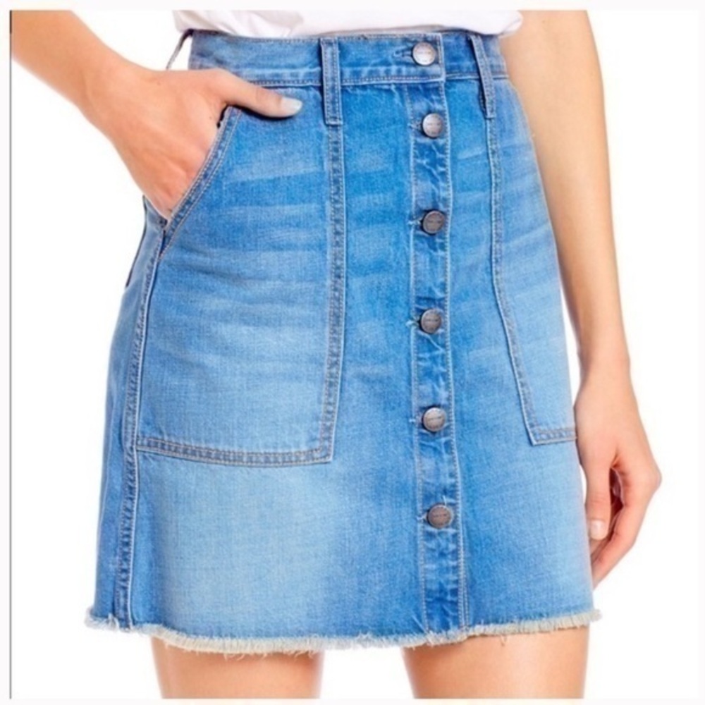 Current/Elliott The Naval High Waist Denim Mini Skirt Size 25-0